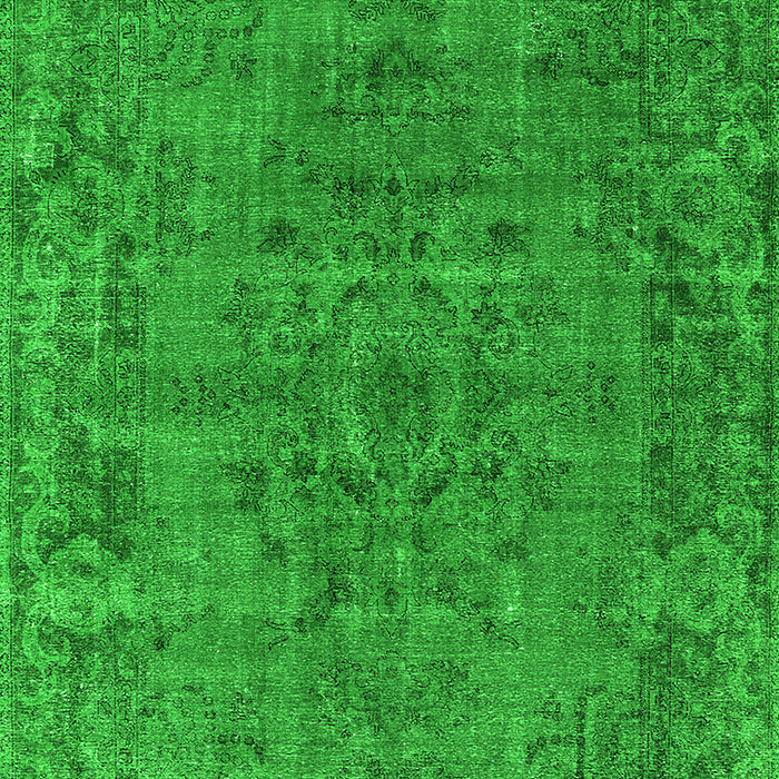 Machine Washable Oriental Green Industrial Area Rugs, wshurb1091grn