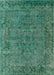 Mid-Century Modern Mint Green Oriental Rug, urb1091