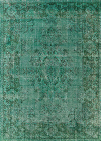 Machine Washable Industrial Modern Mint Green Rug, wshurb1091