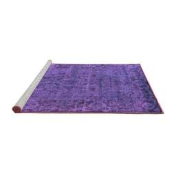 Sideview of Machine Washable Oriental Purple Industrial Area Rugs, wshurb1091pur