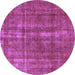 Round Oriental Purple Industrial Rug, urb1092pur