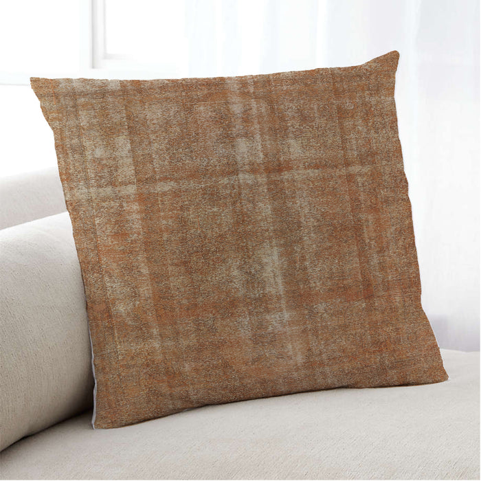 Lifestyle Image of Mid-Century Modern Urban Square Mahogany Brown Throw Pillow, 18 inch by 18 inch, pwurb1092