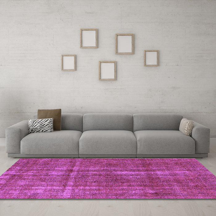 Machine Washable Oriental Purple Industrial Area Rugs in a Living Room, wshurb1092pur