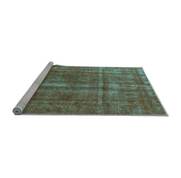 Sideview of Machine Washable Oriental Light Blue Industrial Rug, wshurb1092lblu
