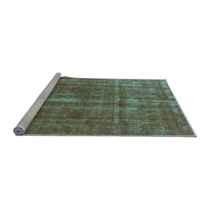 Sideview of Machine Washable Oriental Light Blue Industrial Rug, wshurb1092lblu
