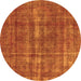 Round Oriental Orange Industrial Rug, urb1092org