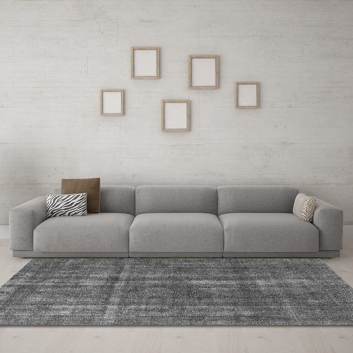 Machine Washable Oriental Gray Industrial Rug in a Living Room,, wshurb1092gry