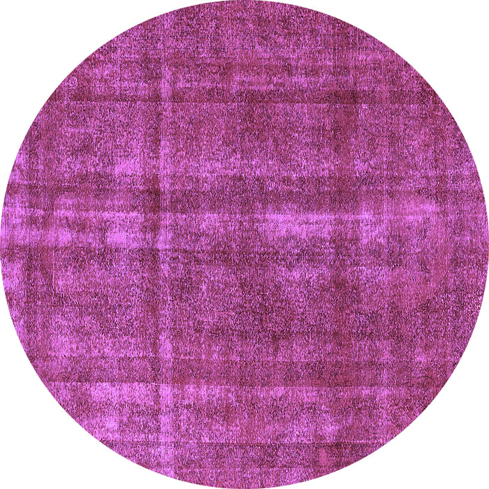 Round Machine Washable Oriental Purple Industrial Area Rugs, wshurb1092pur