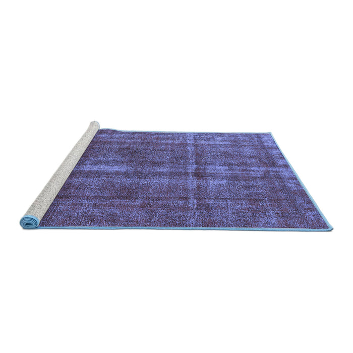 Sideview of Machine Washable Oriental Blue Industrial Rug, wshurb1092blu