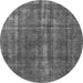 Round Oriental Gray Industrial Rug, urb1092gry