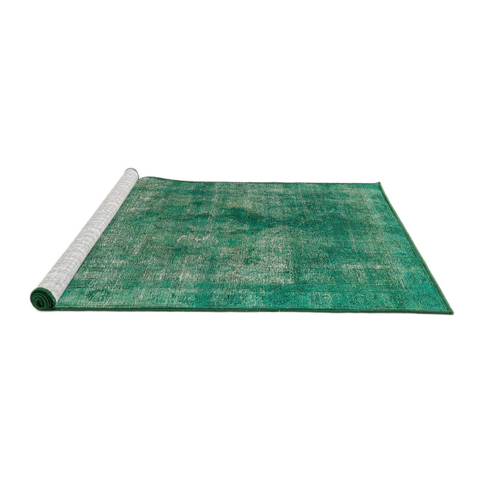 Sideview of Machine Washable Industrial Modern Sea Green Rug, wshurb1093