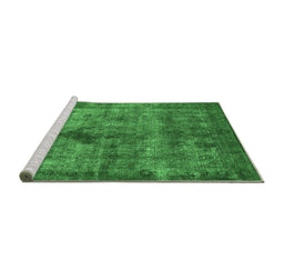 Sideview of Machine Washable Oriental Emerald Green Industrial Area Rugs, wshurb1093emgrn
