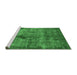 Sideview of Machine Washable Oriental Emerald Green Industrial Area Rugs, wshurb1093emgrn