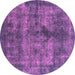 Round Oriental Pink Industrial Rug, urb1093pnk