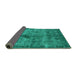 Sideview of Oriental Turquoise Industrial Rug, urb1093turq