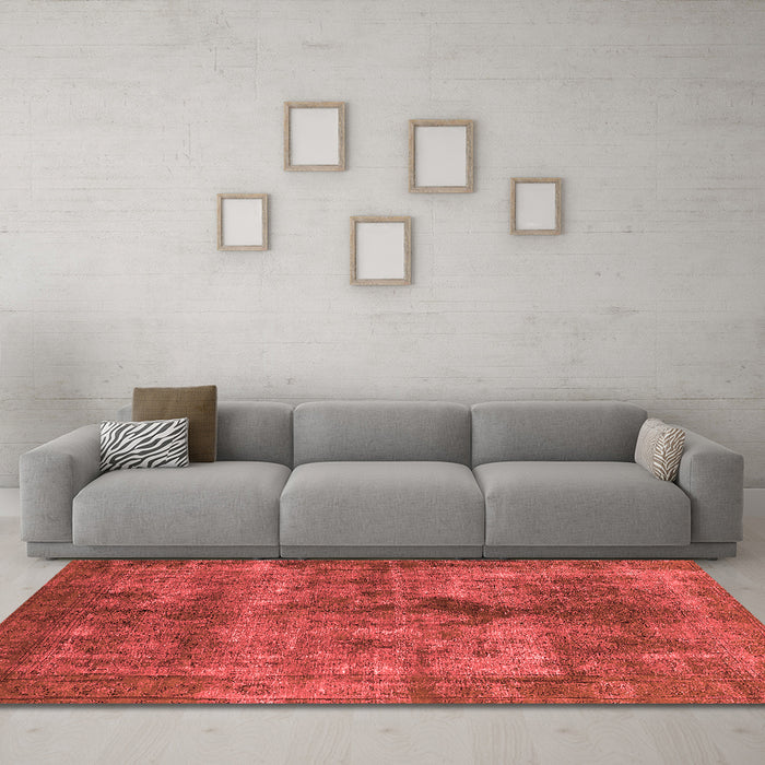 Industrial Red Washable Rugs
