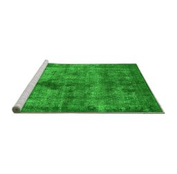 Sideview of Machine Washable Oriental Green Industrial Area Rugs, wshurb1093grn