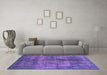 Machine Washable Oriental Purple Industrial Area Rugs in a Living Room, wshurb1093pur