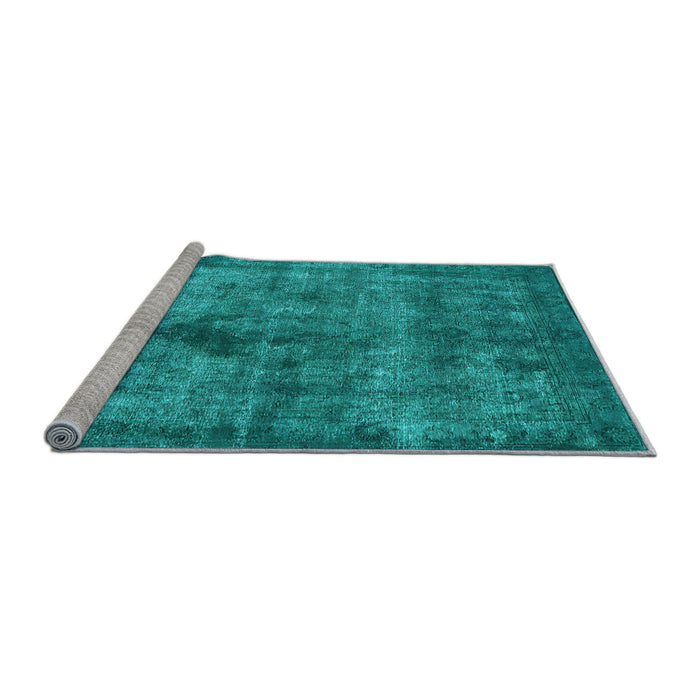 Sideview of Machine Washable Oriental Light Blue Industrial Rug, wshurb1093lblu