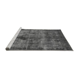 Sideview of Machine Washable Oriental Gray Industrial Rug, wshurb1093gry
