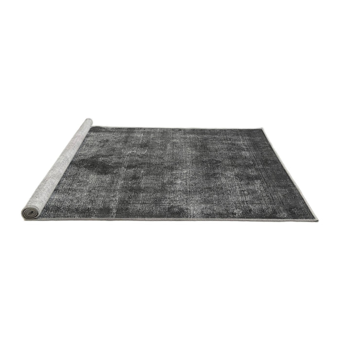 Sideview of Machine Washable Oriental Gray Industrial Rug, wshurb1093gry