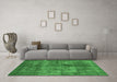 Machine Washable Oriental Emerald Green Industrial Area Rugs in a Living Room,, wshurb1093emgrn