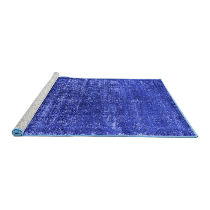Sideview of Machine Washable Oriental Blue Industrial Rug, wshurb1094blu