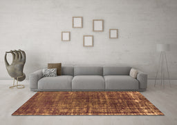 Machine Washable Oriental Orange Industrial Area Rugs in a Living Room, wshurb1094org