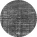 Round Oriental Gray Industrial Rug, urb1094gry