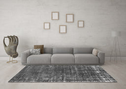 Machine Washable Oriental Gray Industrial Rug in a Living Room,, wshurb1094gry