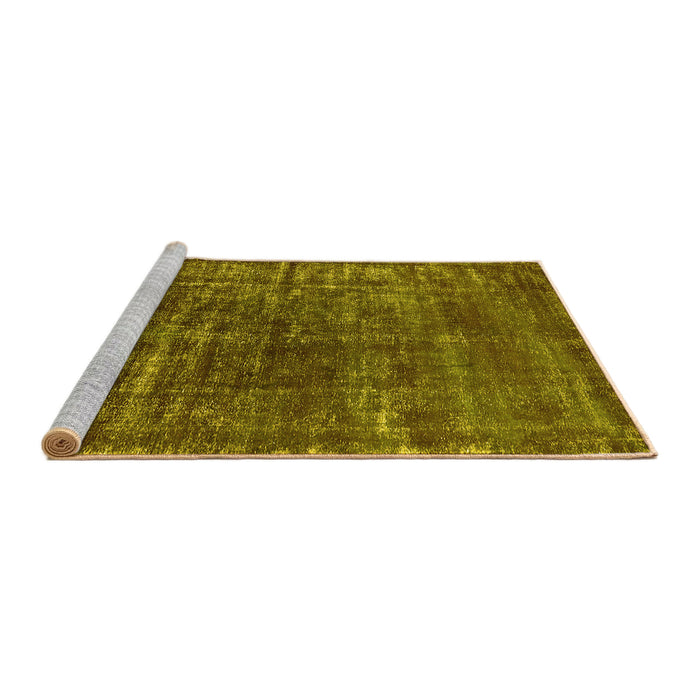 Sideview of Machine Washable Oriental Yellow Industrial Rug, wshurb1094yw