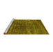 Sideview of Machine Washable Oriental Yellow Industrial Rug, wshurb1094yw