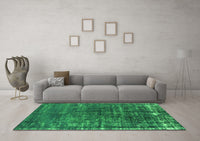 Machine Washable Oriental Green Industrial Rug, wshurb1094grn