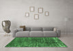 Machine Washable Oriental Emerald Green Industrial Area Rugs in a Living Room,, wshurb1094emgrn