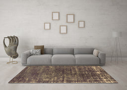 Machine Washable Oriental Brown Industrial Rug in a Living Room,, wshurb1094brn