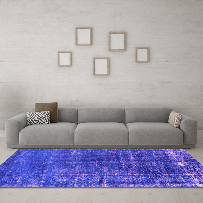 Machine Washable Oriental Purple Industrial Area Rugs in a Living Room, wshurb1094pur