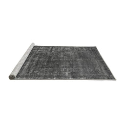 Sideview of Machine Washable Oriental Gray Industrial Rug, wshurb1094gry