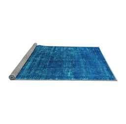 Sideview of Machine Washable Oriental Light Blue Industrial Rug, wshurb1094lblu