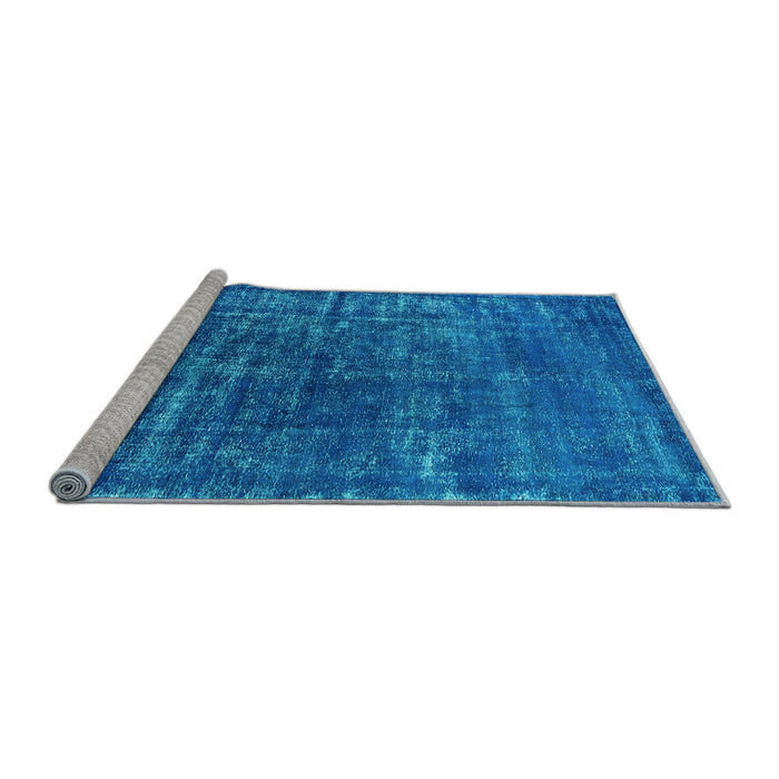 Sideview of Machine Washable Oriental Light Blue Industrial Rug, wshurb1094lblu