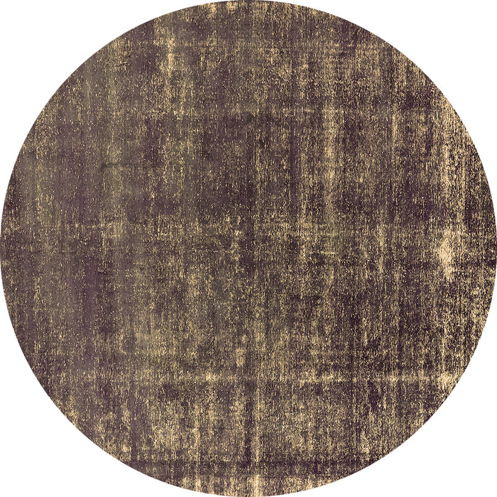 Round Machine Washable Oriental Brown Industrial Rug, wshurb1094brn