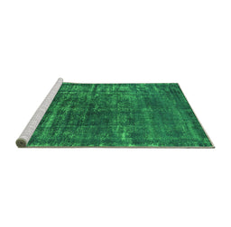 Sideview of Machine Washable Oriental Green Industrial Area Rugs, wshurb1094grn