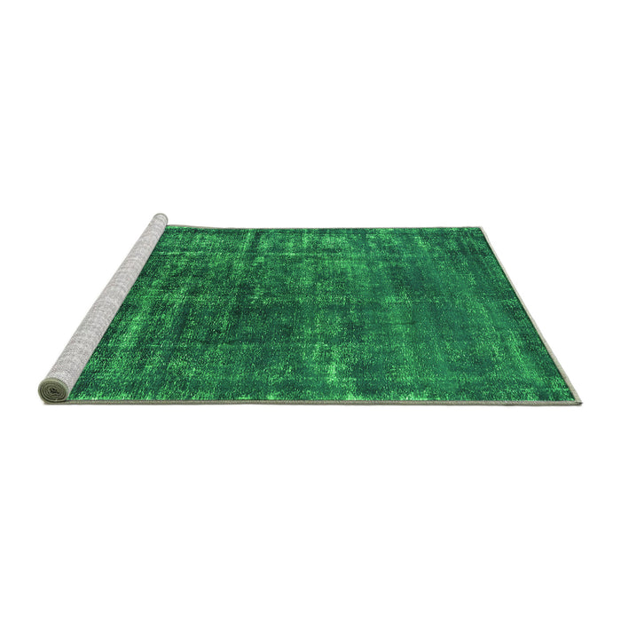 Sideview of Machine Washable Oriental Green Industrial Area Rugs, wshurb1094grn