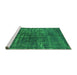 Sideview of Machine Washable Oriental Green Industrial Area Rugs, wshurb1094grn