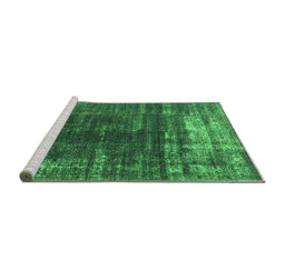 Sideview of Machine Washable Oriental Green Industrial Area Rugs, wshurb1095grn
