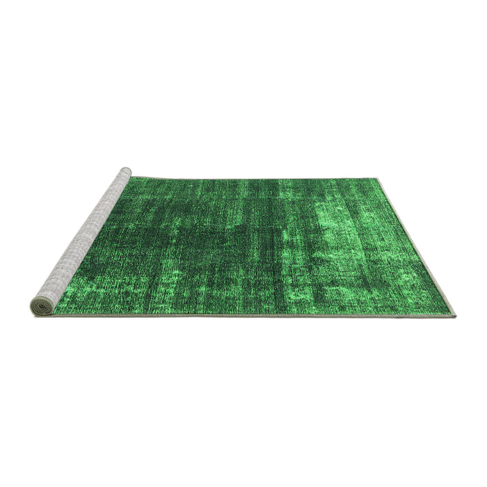 Sideview of Machine Washable Oriental Green Industrial Area Rugs, wshurb1095grn