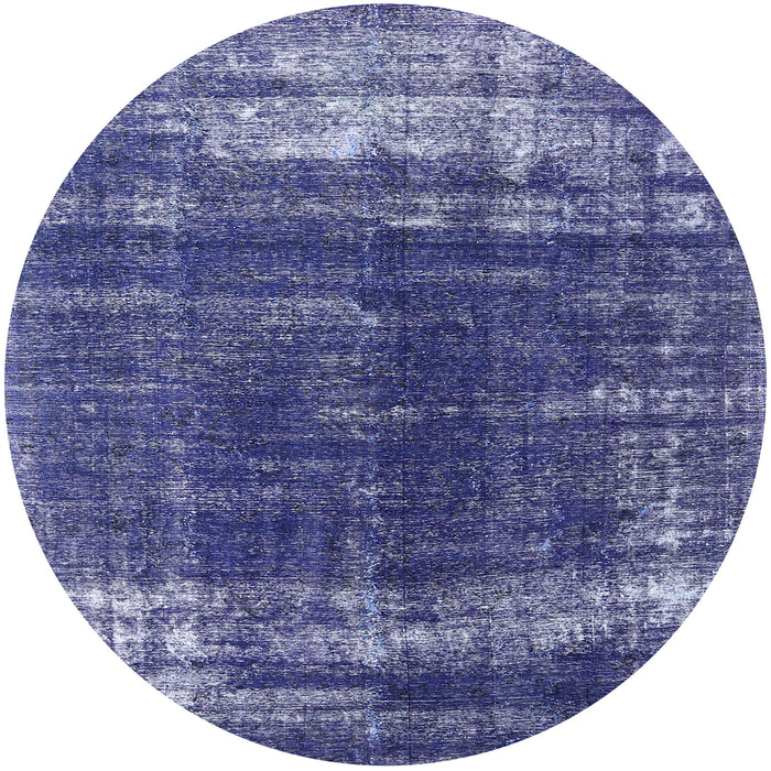 Round Mid-Century Modern Sapphire Blue Oriental Rug, urb1095
