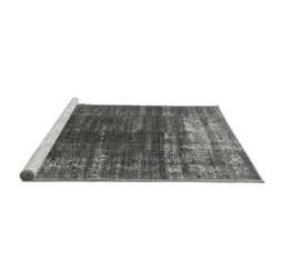 Sideview of Machine Washable Oriental Gray Industrial Rug, wshurb1095gry