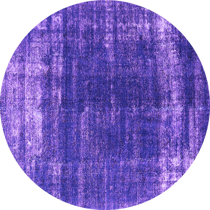 Round Machine Washable Oriental Purple Industrial Area Rugs, wshurb1095pur