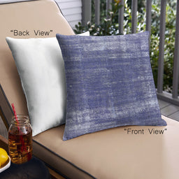 Front View of Mid-Century Modern Urban Square Sapphire Blue Throw Pillow, 18 inch by 18 inch, pwurb1095