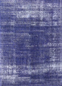 Machine Washable Industrial Modern Sapphire Blue Rug, wshurb1095